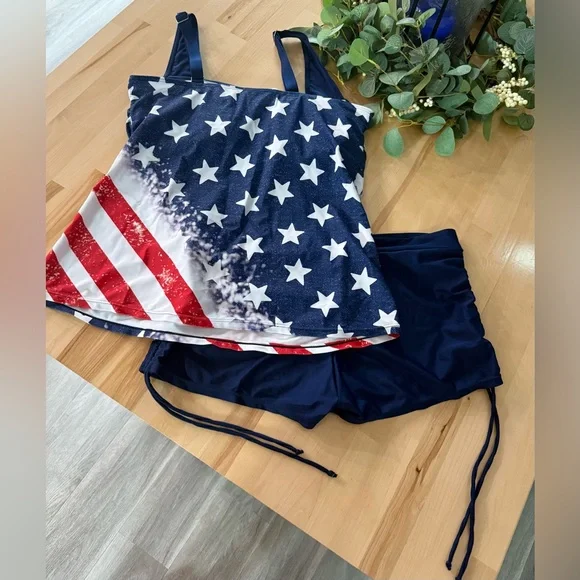 Patriotic Star and Stripe Tankini Set - Picture 4 of 5